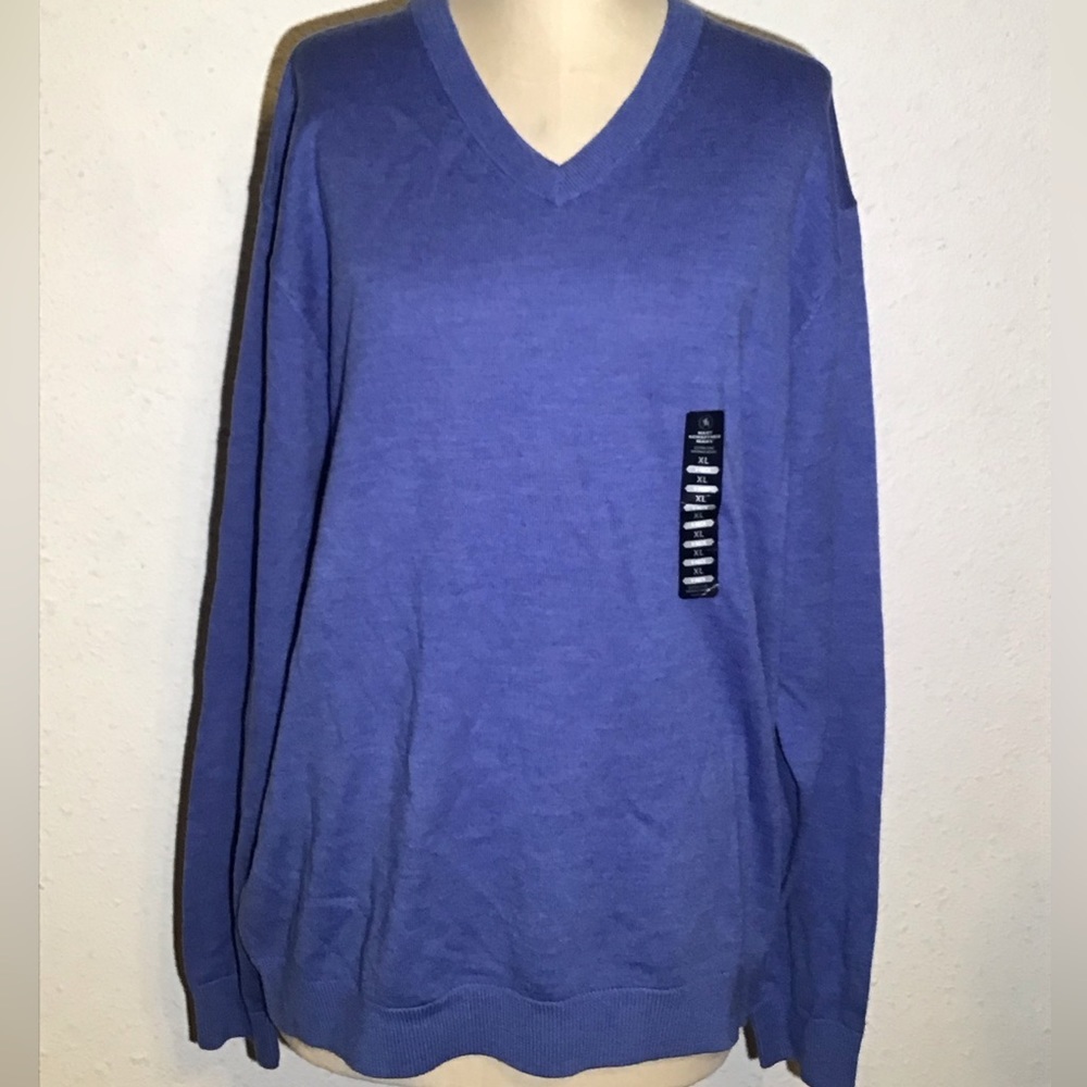 Hart Schaffer Marx extra fine Merino wool blue sweater size XL
